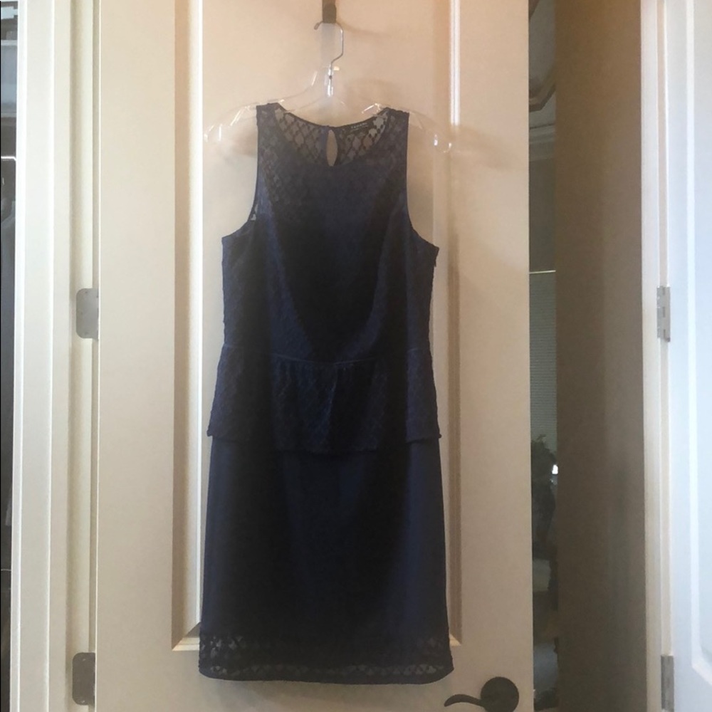 Navy lace garden party dress